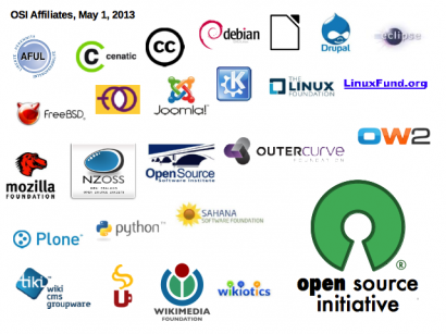 El logotipo que indentifica la iniciativa de código libre o open source. Tambien el logotipo de las distintas aplicaciones que lo utilizan.
