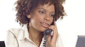 Casual Businesswoman on Telephone